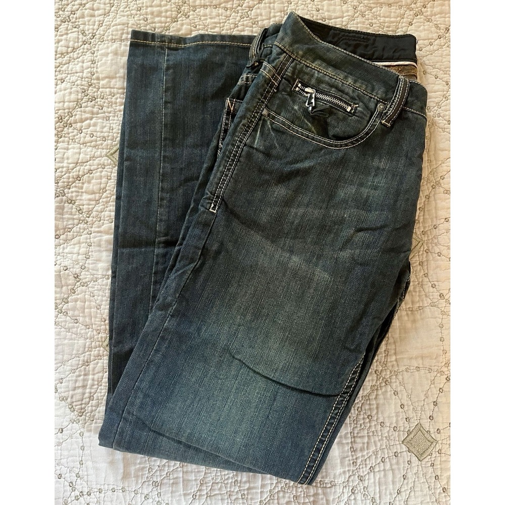 Buffalo David Bitton Black Mens Straight Leg Dark Wash Jeans Size 32 x 31